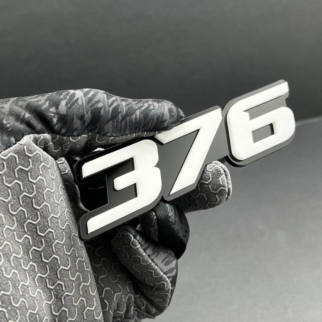 2x White black 376 Hemi Emblems 376 Side Fender Badge 3D for 376 Emblem