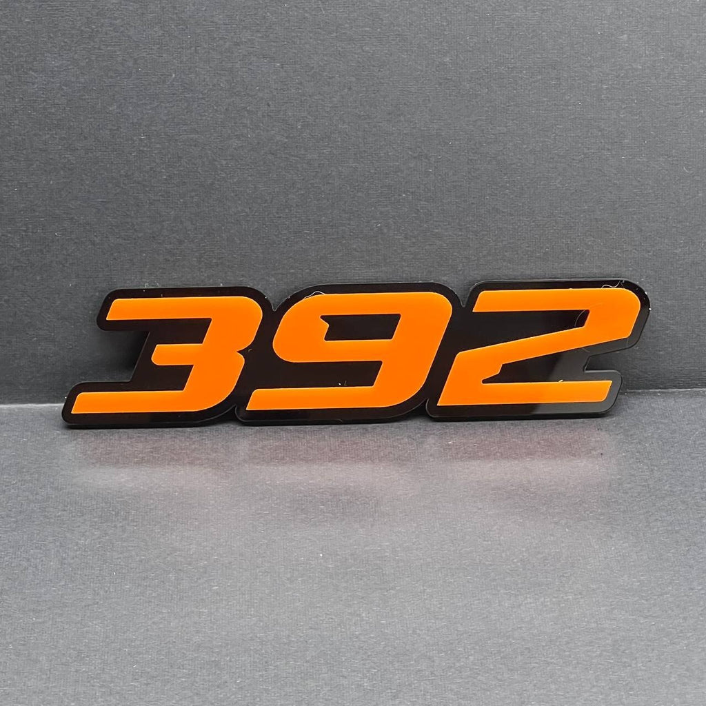 2x Orange Black 392 Hemi Emblems 392 Side Fender Badge 3D for 392 Emblem