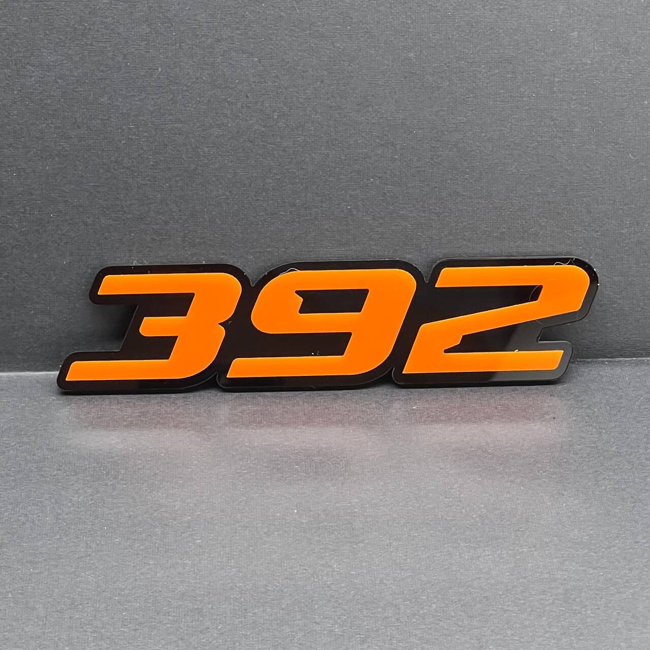 2x Orange Black 392 Hemi Emblems 392 Side Fender Badge 3D for 392 Emblem