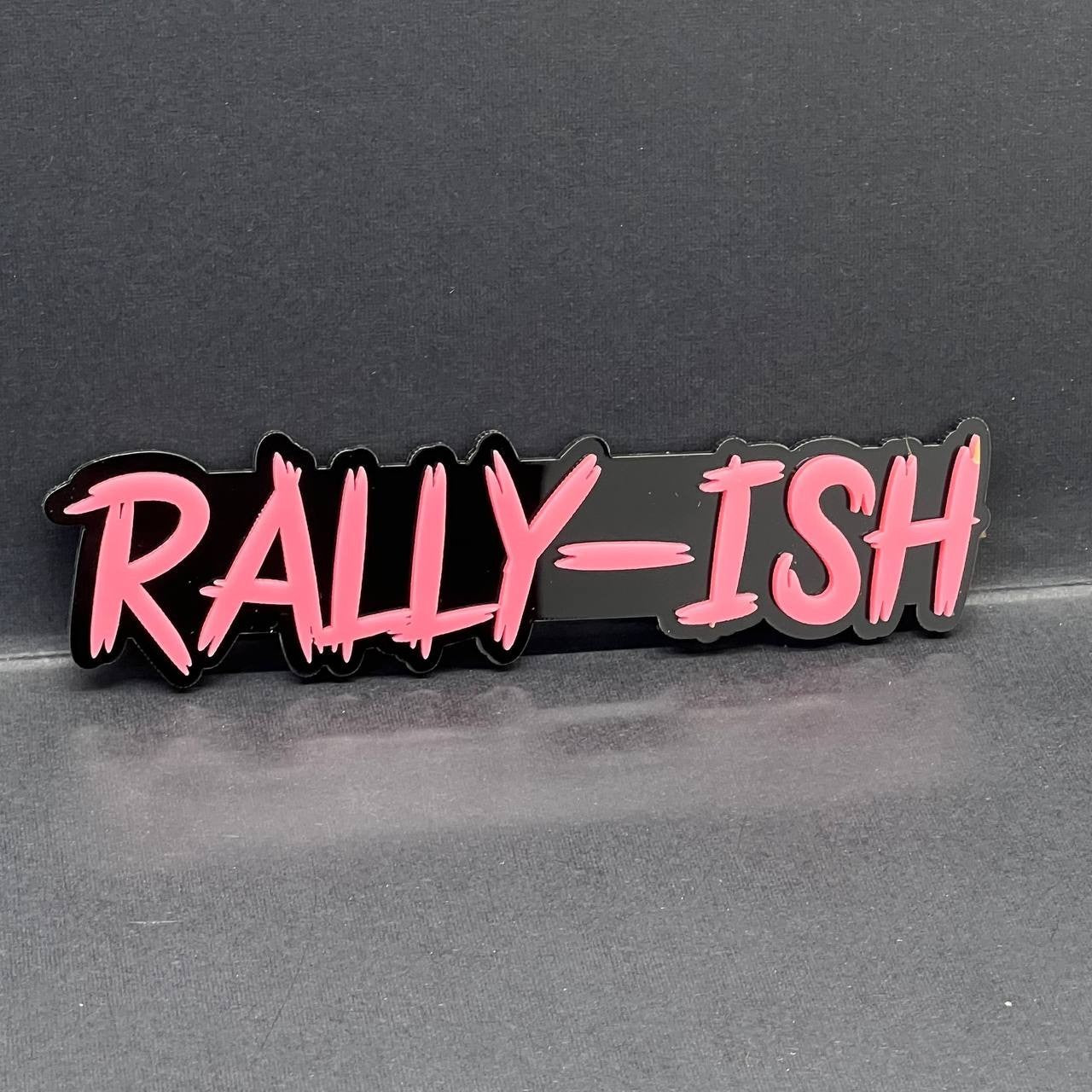 RALLY-ISH Logo Emblem – 3D Multicolor Acrylic Car Fender Tailgate Badge (1PC)