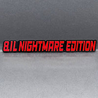 1PC 8.1L NIGHTMARE Emblem – 3D Multicolor Acrylic Fender & Trunk Badge