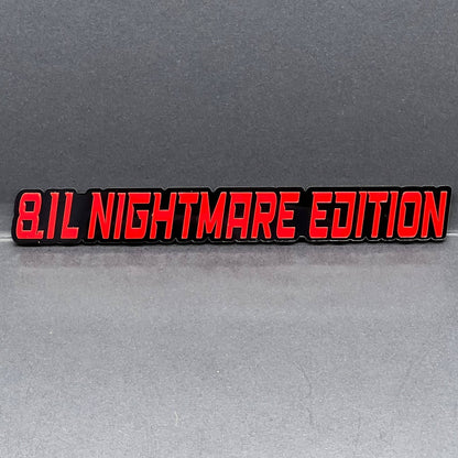 1PC 8.1L NIGHTMARE Emblem – 3D Multicolor Acrylic Fender & Trunk Badge
