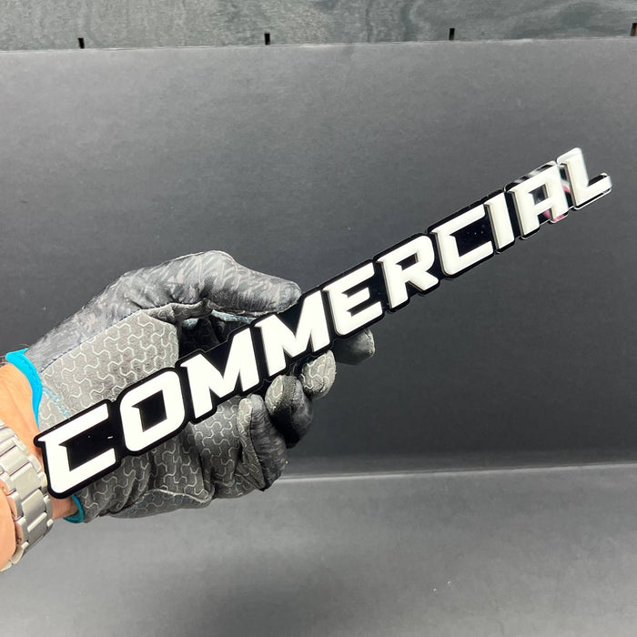 1PC COMMERCIAL Emblem – Durable 3D Multicolor Acrylic Car & Truck Badge