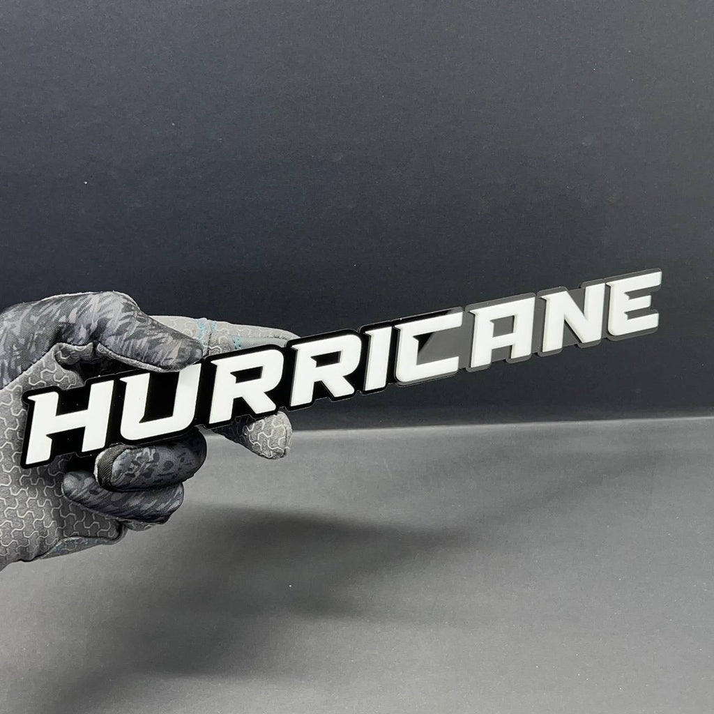 1PC HURRICANE 3D Emblem White Custom Badge Sticker for Car SUV TRUCK