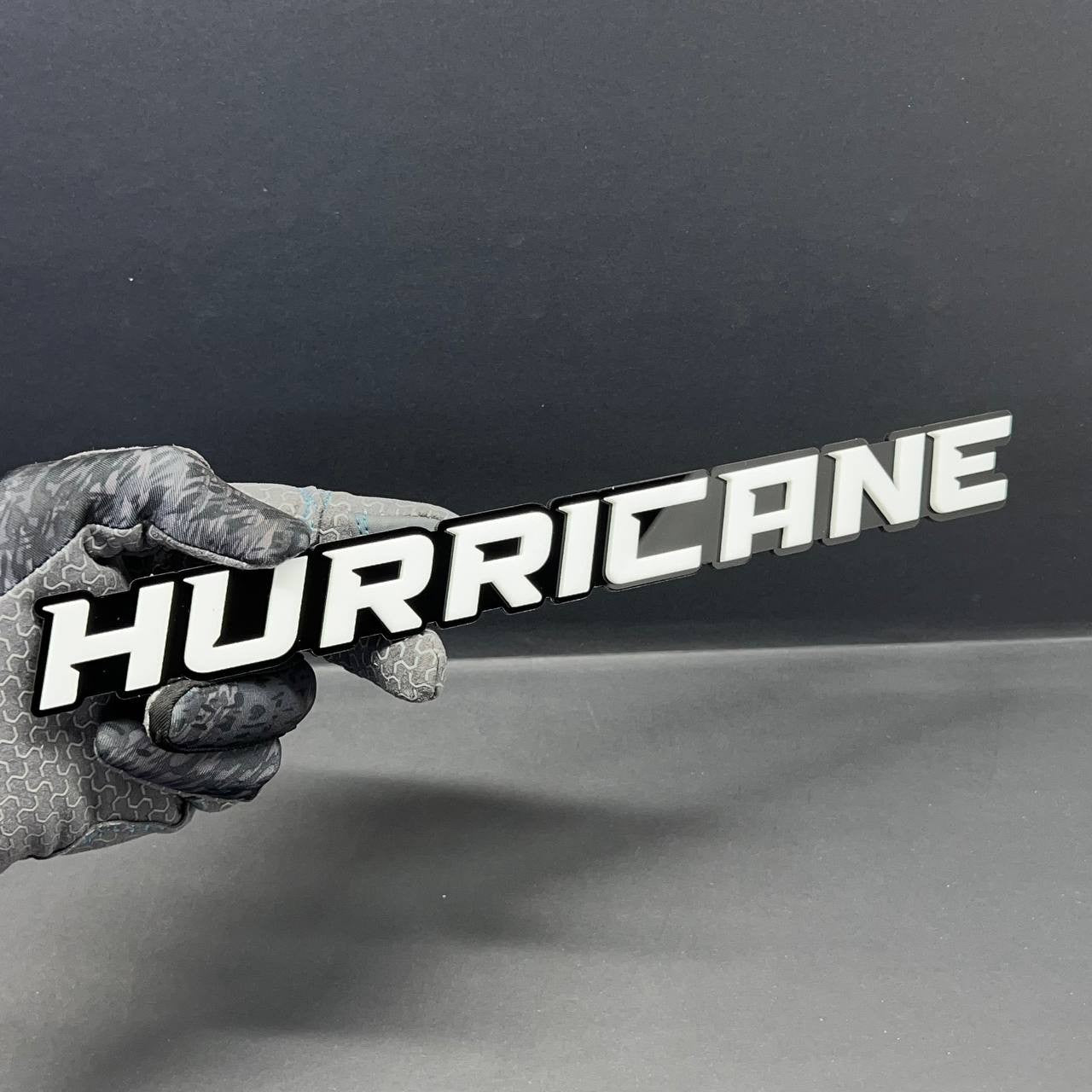 1PC HURRICANE 3D Emblem White Custom Badge Sticker for Car SUV TRUCK