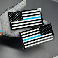 2pcs American Flag Emblem Decal Thin Blue line FENDER EMBLEM BADGE FENDER Flag