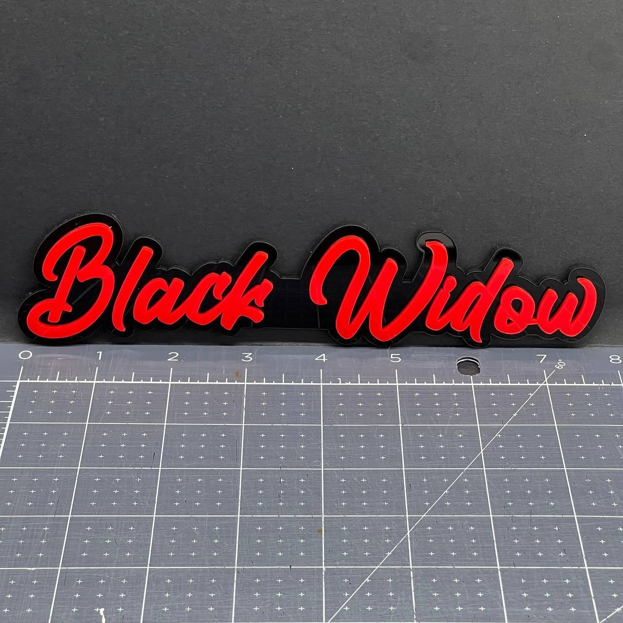 1PC Black Widow Emblem – 3D Multicolor Acrylic Car, SUV, or Truck Badge Decal