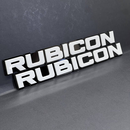 RUBICON 3D Emblem Set – 2PCS Acrylic Fender Badges for Jeep & SUV Exterior