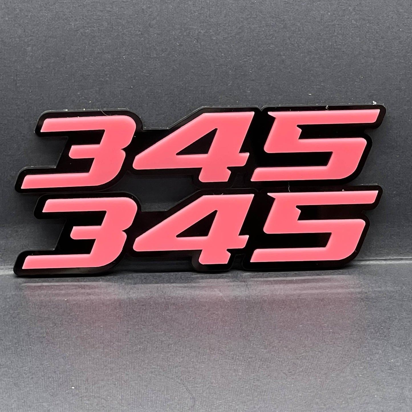 2PCS 345 Emblems – Custom 3D Acrylic Engine Fender & Trunk Badges