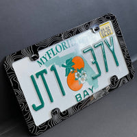 Topographic License Plate Frame Cover – Car Tag Holder for SUV, Truck, Car