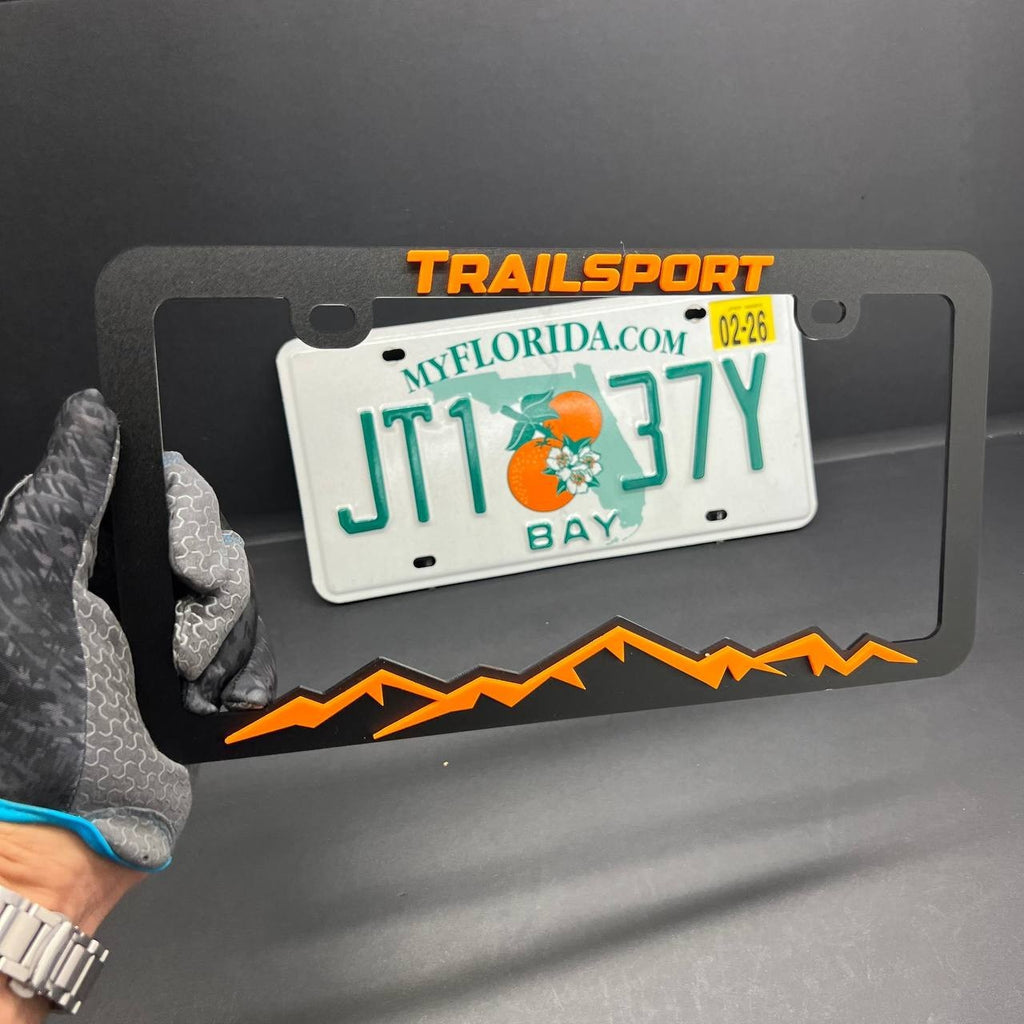 TRAILSPORT License Plate Frame Cover – Black Car Tag Frame for Truck SUV Car