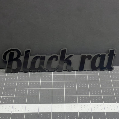 1PCS BLACK RAT Emblem – Durable 3D Multicolor Acrylic Car & Truck Badge
