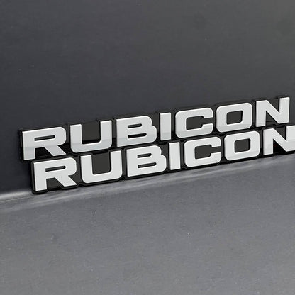 RUBICON EMBLEMS QTY 2 FENDER EXTERIOR RUBICON BADGE PAIR 3D EMBLEMS