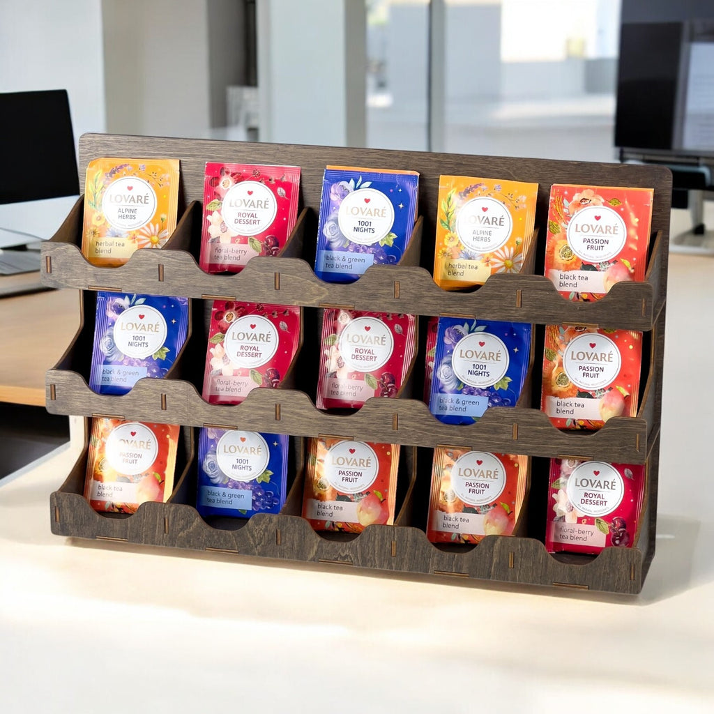 Wooden Tea Box Storage Oranizer Tea Bag Holder tea shelf organizer