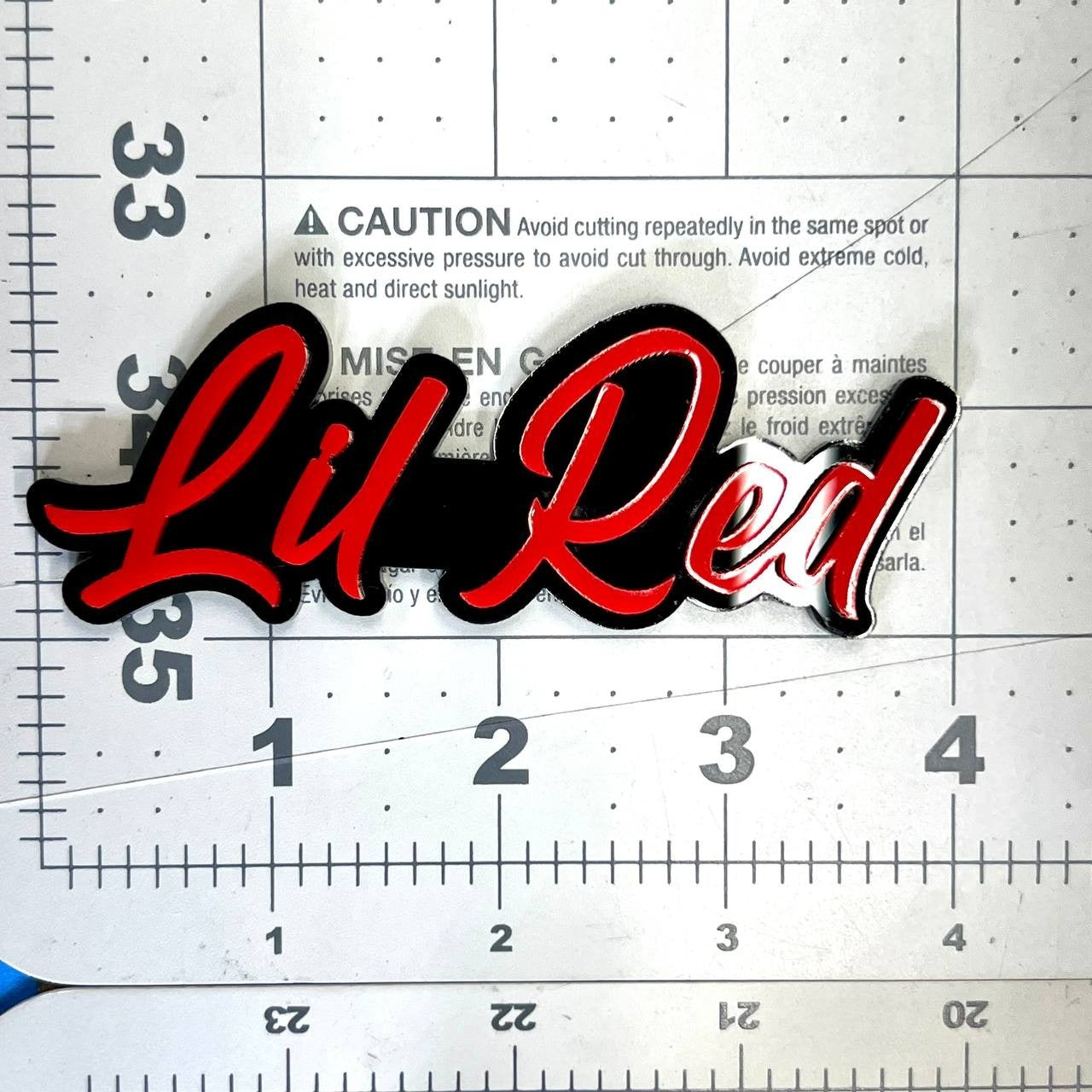 1PC Lil' Red Emblem – Custom 3D Multicolor Acrylic Fender & Tailgate Car Sticke