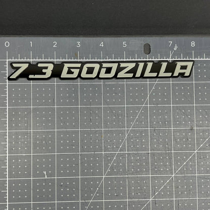 2PCS 7.3L GODZILLA Emblems Grey – 3D Fender Badges for Ford Engine Truck or SUV