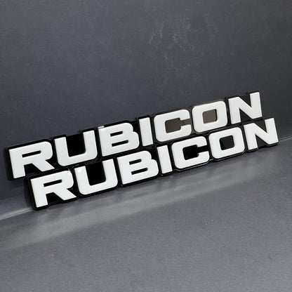 RUBICON 3D Emblem Set – 2PCS Acrylic Fender Badges for Jeep & SUV Exterior