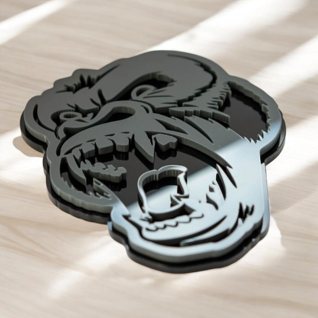 Gorilla Emblem Badges Car Truck (2 BADGES) Fender Angry Agressive