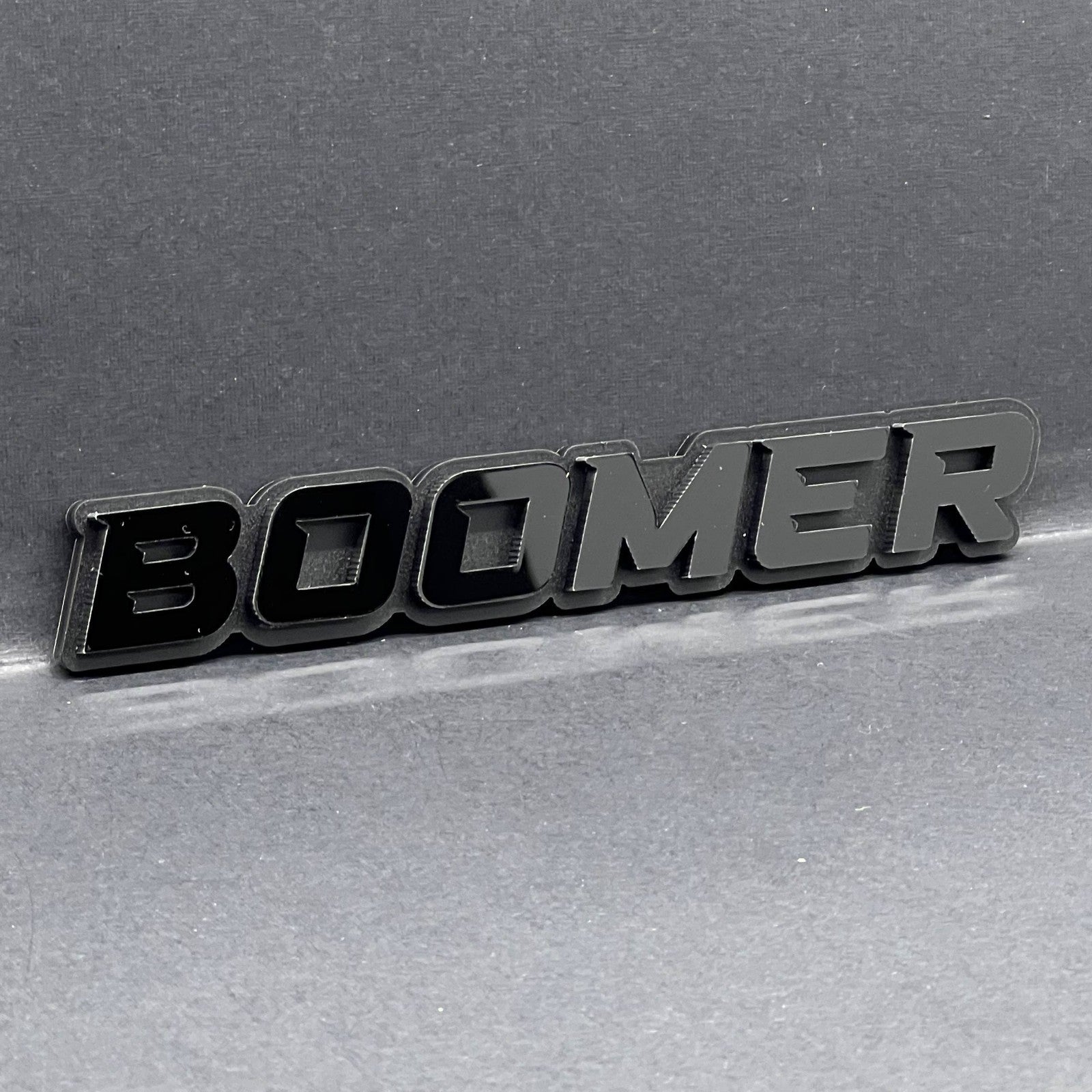 1PC BOOMER Badge – Custom 3D Multicolor Acrylic Car Fender & Trunk Sticker Decal