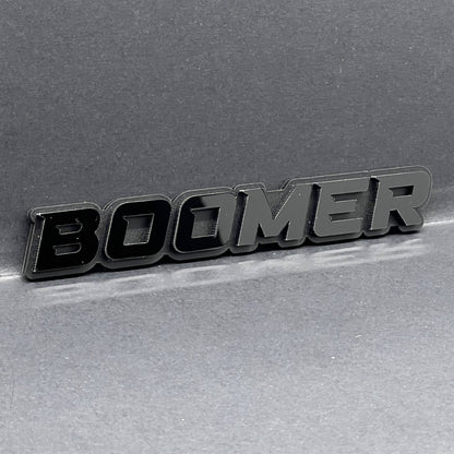1PC BOOMER Badge – Custom 3D Multicolor Acrylic Car Fender & Trunk Sticker Decal