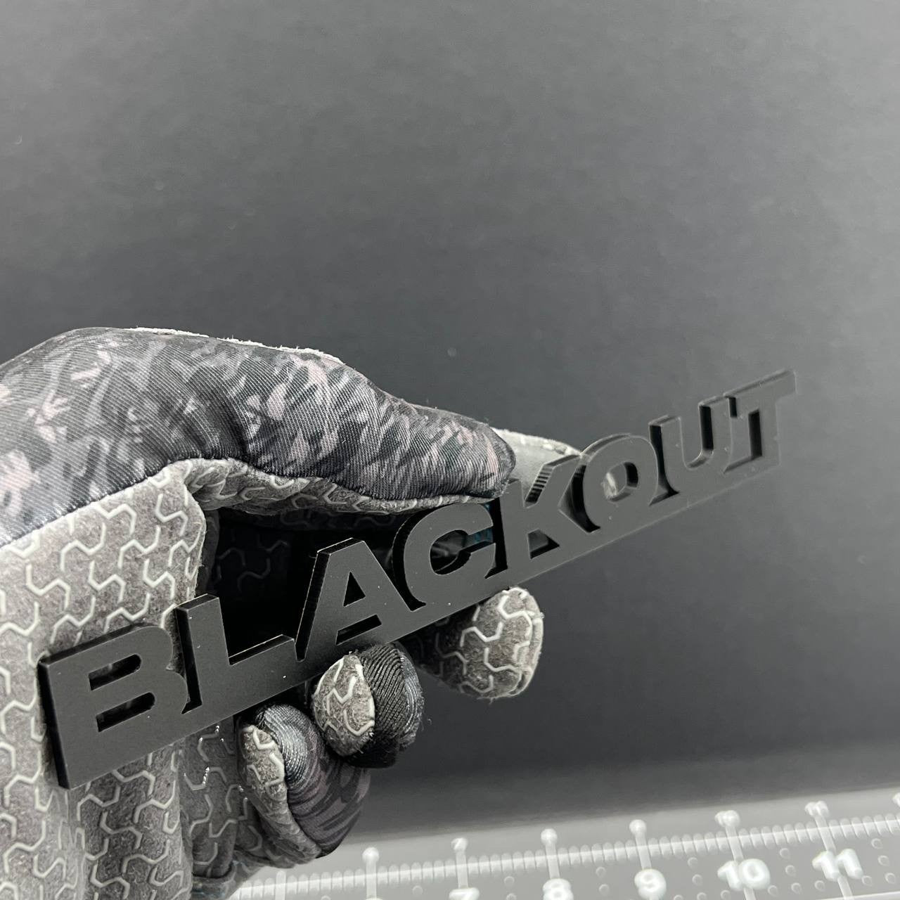 1PC BLACKOUT Emblem – 3D Multicolor Acrylic Car Badge Decal for Car Truck SUV