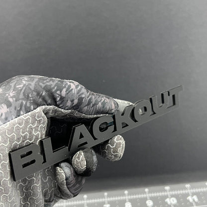 1PC BLACKOUT Emblem – 3D Multicolor Acrylic Car Badge Decal for Car Truck SUV