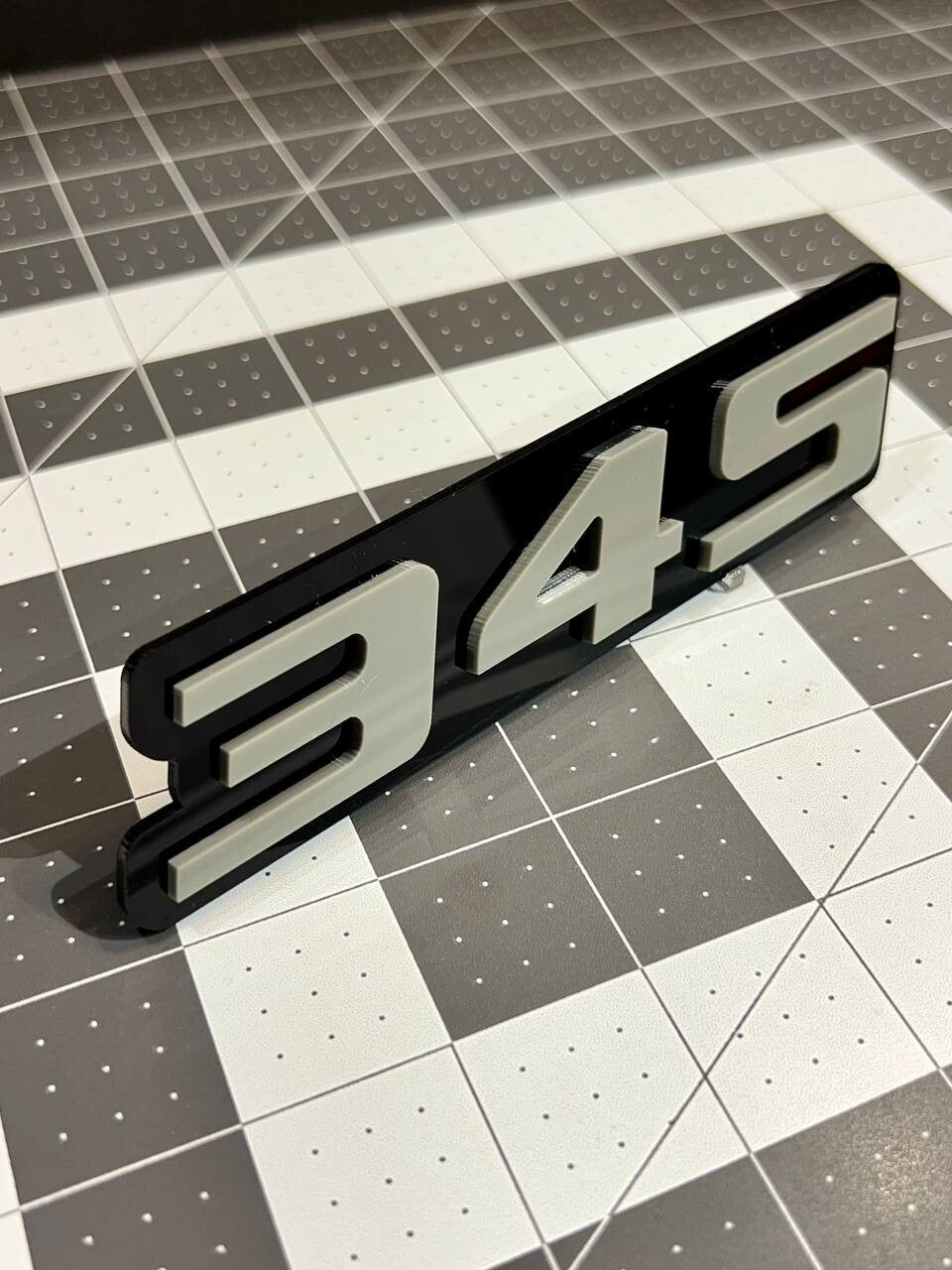 2PCS Grey Black 345 Hemi Emblems 345 Side Fender Badge 3D for 345 Emblem