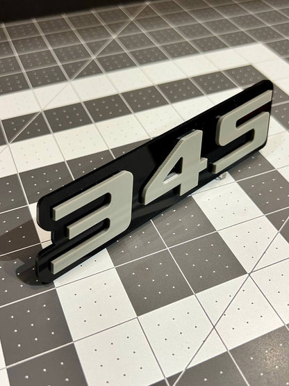 2PCS Grey Black 345 Hemi Emblems 345 Side Fender Badge 3D for 345 Emblem