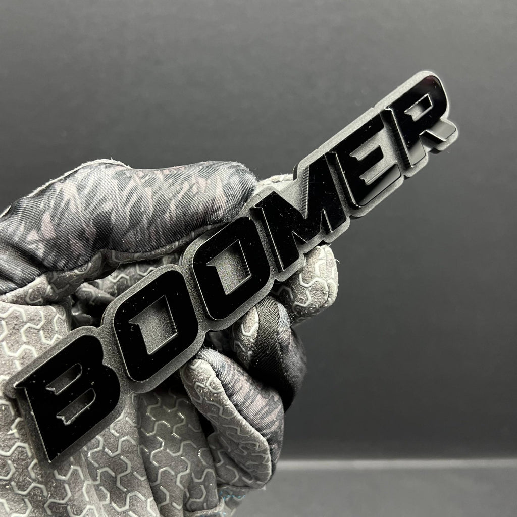 1PC BOOMER Badge – Custom 3D Multicolor Acrylic Car Fender & Trunk Sticker Decal