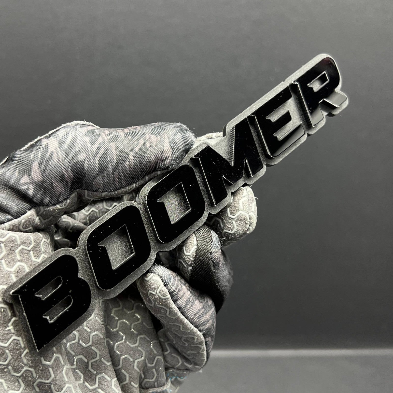 1PC BOOMER Badge – Custom 3D Multicolor Acrylic Car Fender & Trunk Sticker Decal