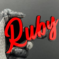 1pc Ruby 3D Acrylic Emblem – Custom Multicolor Car, Truck & SUV Exterior Decal
