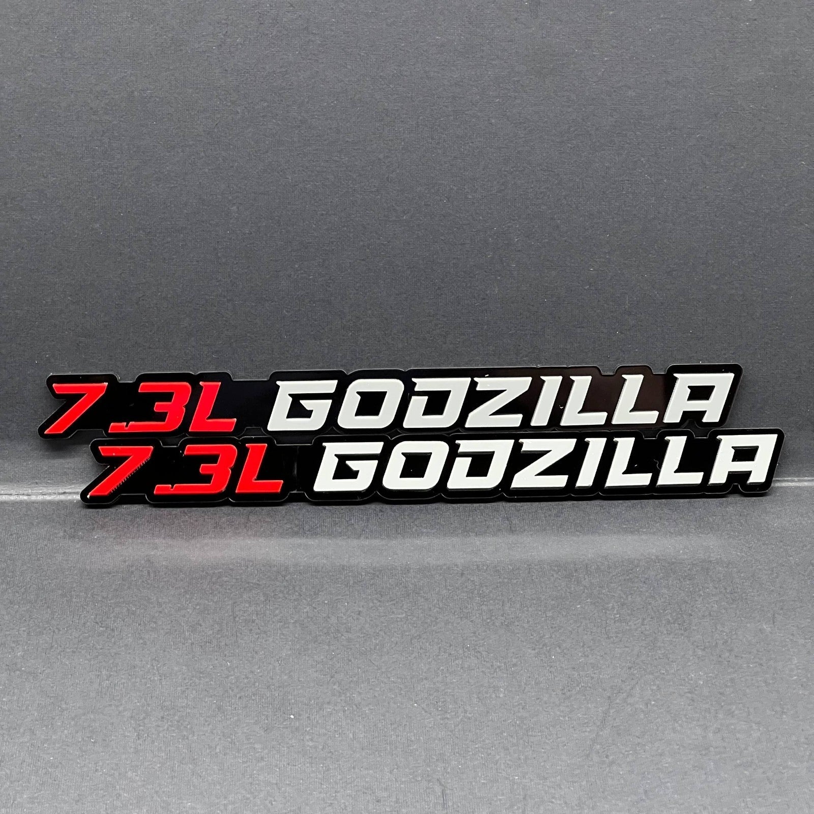 2PCS 7.3L GODZILLA 3D Emblems – Fender Badges for Ford Engine Truck & SUV