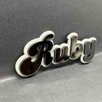 1pc RUBY 3D Acrylic Badge – Custom Exterior Emblem for Car, SUV & Truck