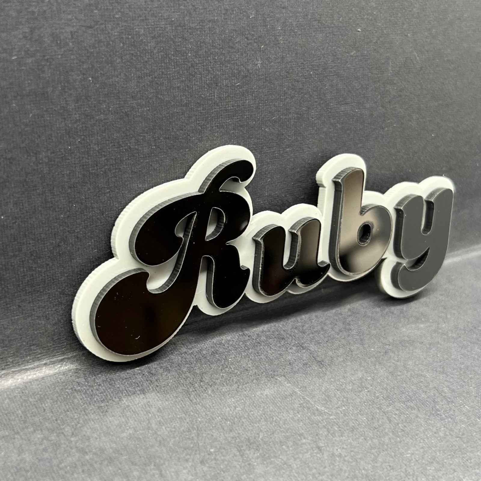 1pc RUBY 3D Acrylic Badge – Custom Exterior Emblem for Car, SUV & Truck