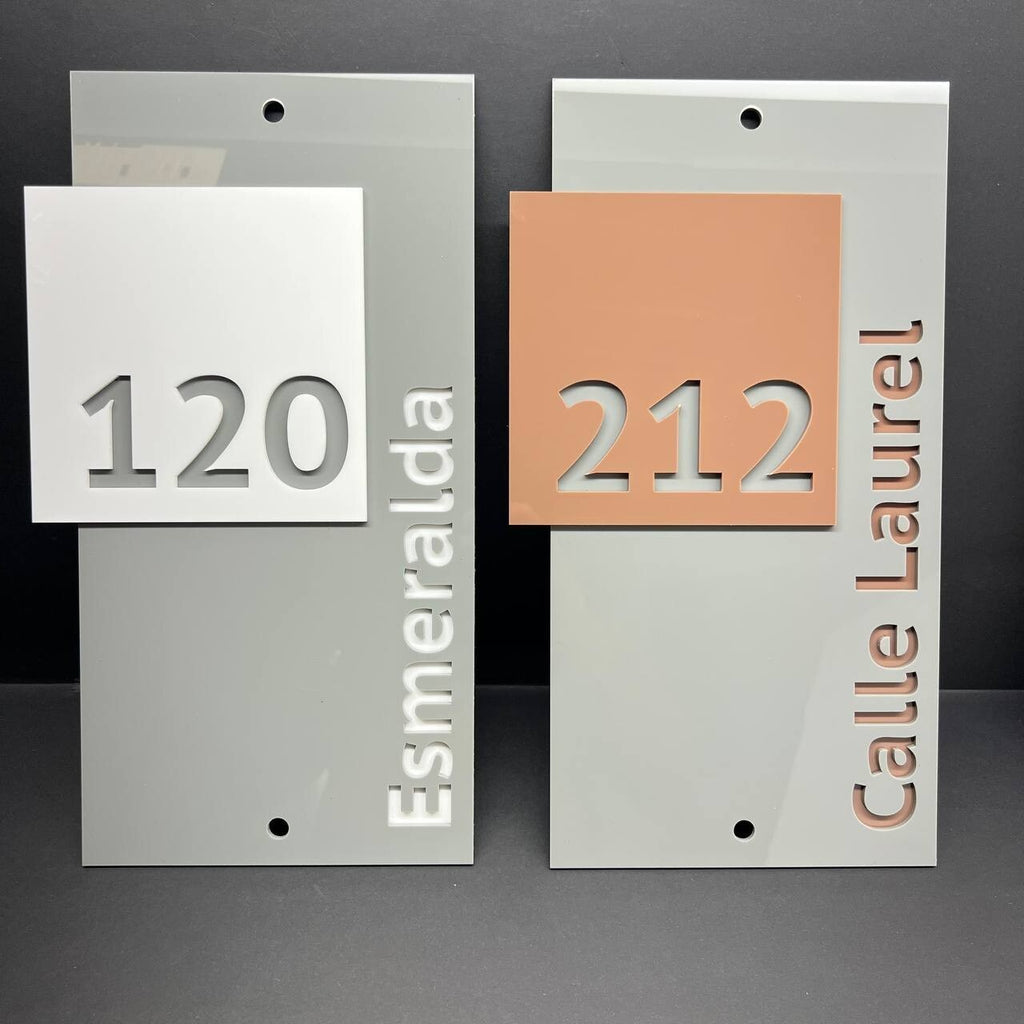 House Number Sign MULTI COLOR Personalized Modern Address Plate Custom Home
