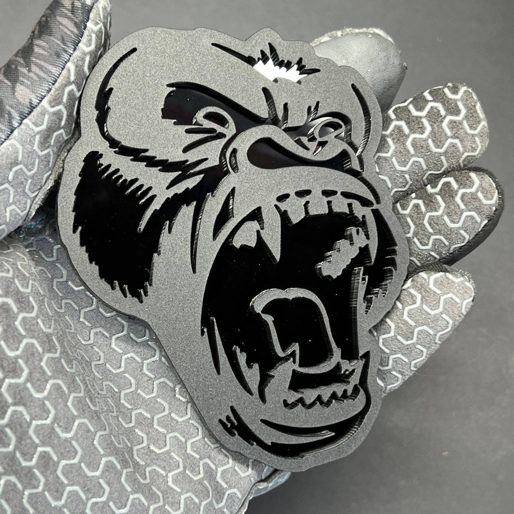 2PCS Gorilla Emblems – Durable Angry 3D Acrylic Fender Badges for Vehicles