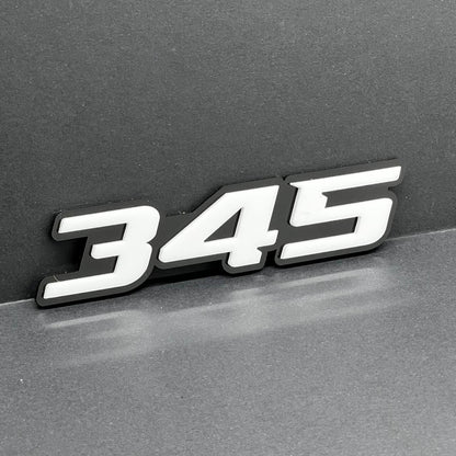2x White black 345 Hemi Emblems 345 Side Fender Badge 3D for 345 Emblem