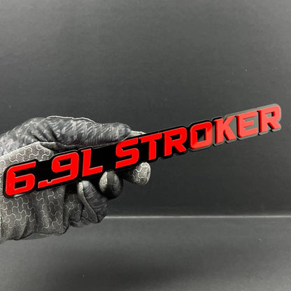 6.9L STROKER Engine Emblem Set (2PCS) Custom 3D Acrylic Fender & Tailgate Badge
