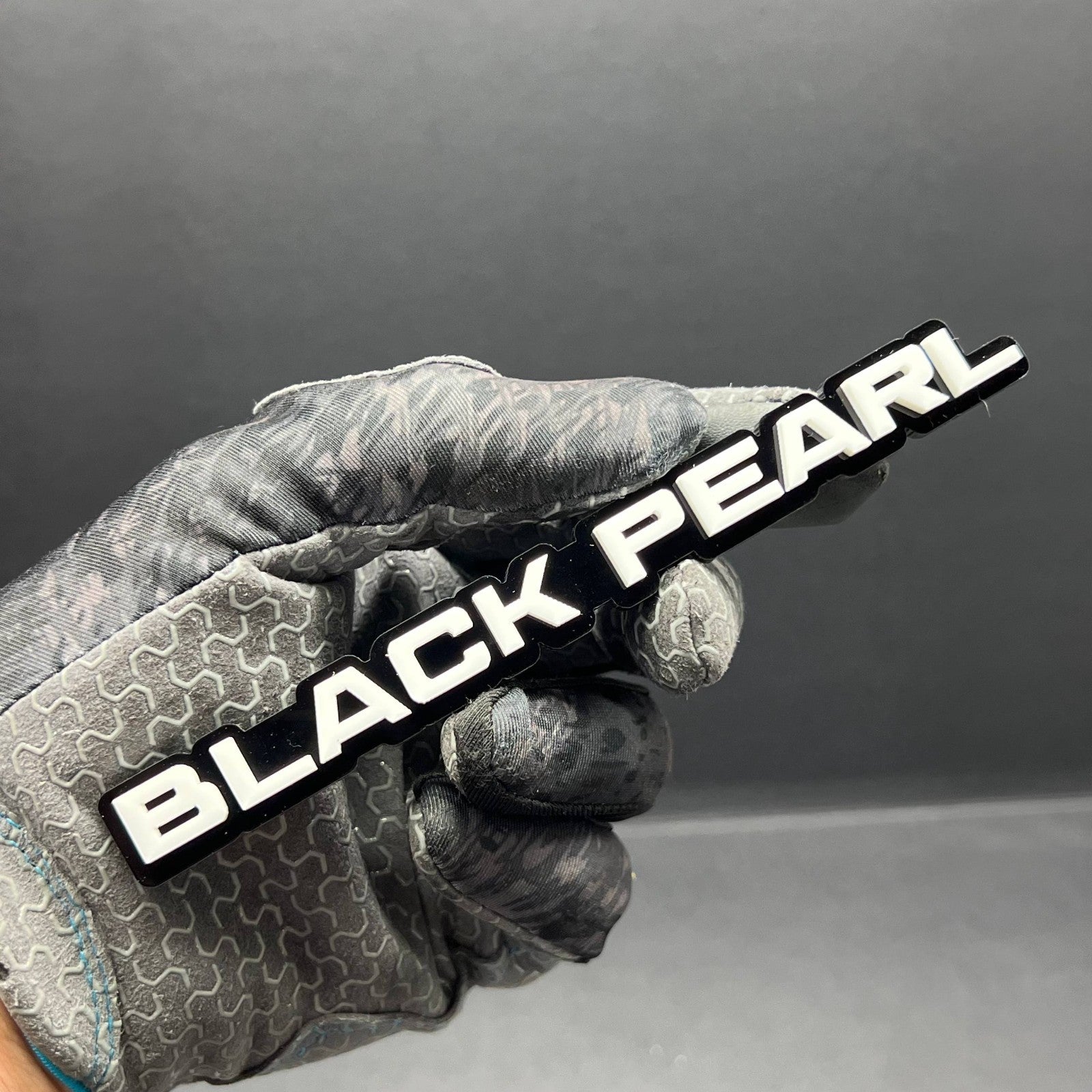 1PC Black Pearl Emblem – Custom 3D Multicolor Acrylic Car & Truck Badge