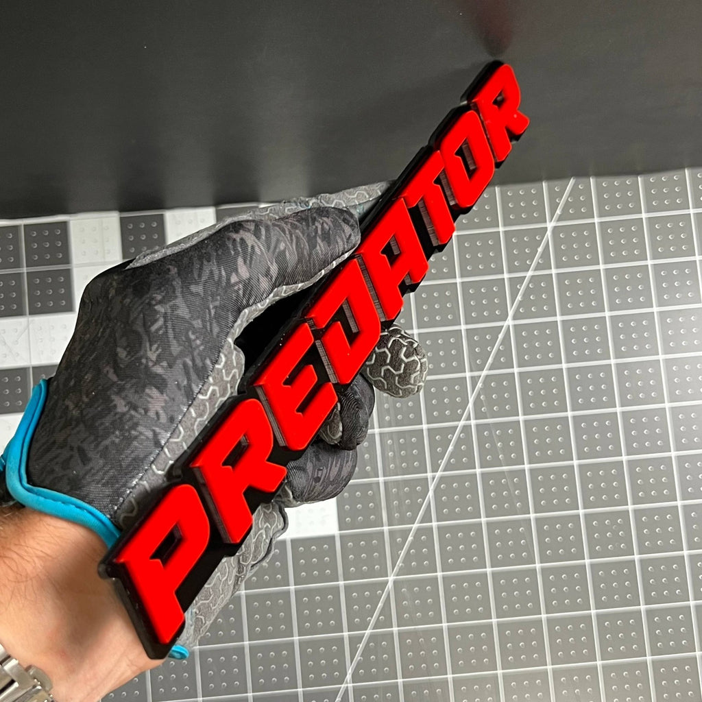 1PCS PREDATOR Emblem – Custom 3D Multicolor Acrylic Car Exterior Badge