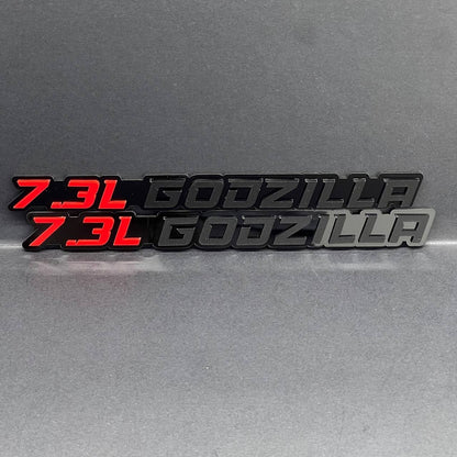 2PCS 7.3L GODZILLA Emblems – 3D Fender Badges for Ford Engine Truck SUV