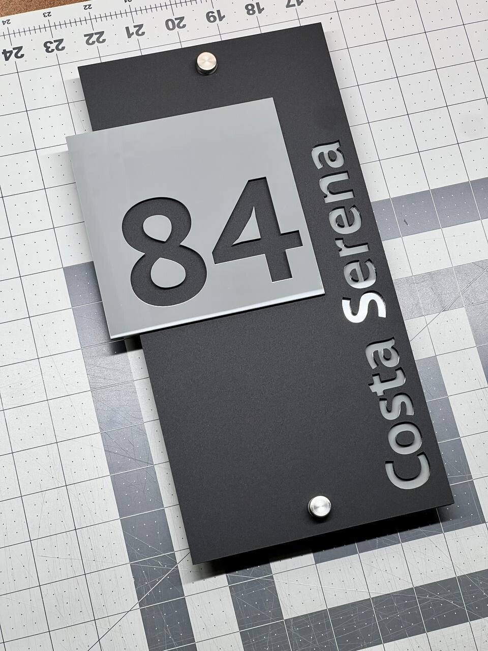 Personalized House Number Sign Modern Outdoor Address Plate Custom Home