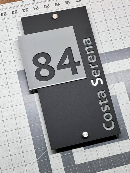 Personalized House Number Sign Modern Outdoor Address Plate Custom Home
