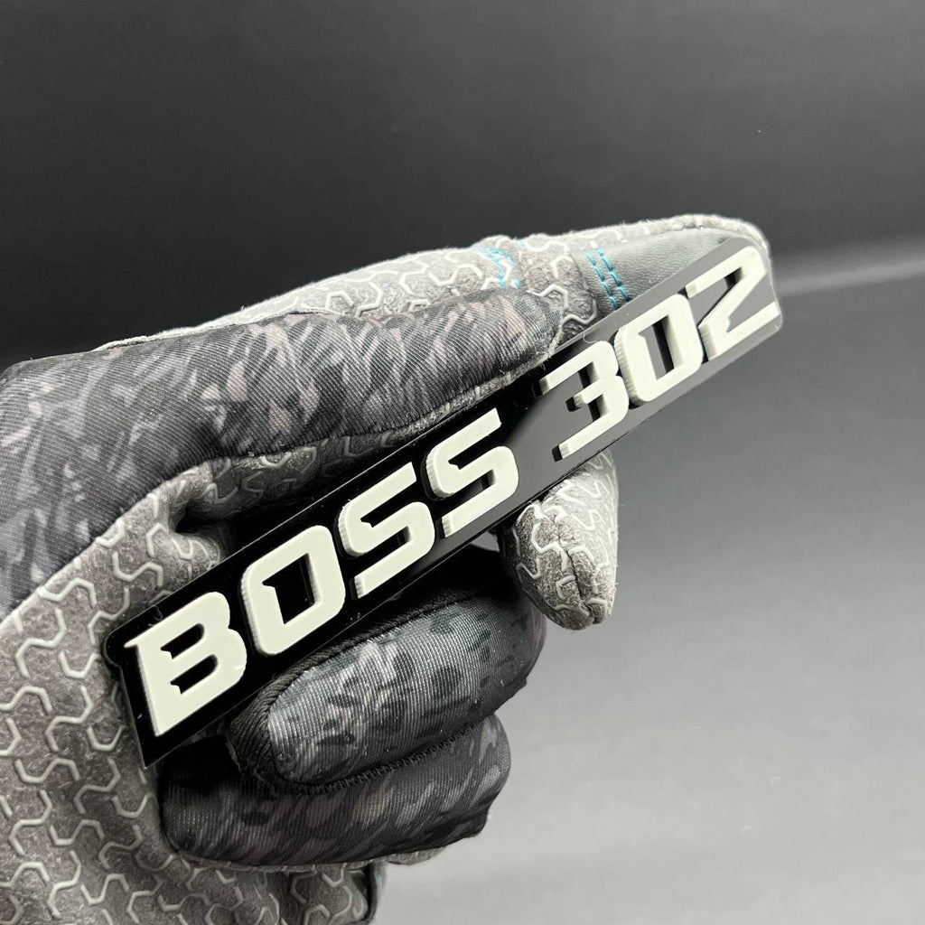 2PCS BOSS 302 Emblems – Multicolor 3D Fender Badges for Ford Mustang 302