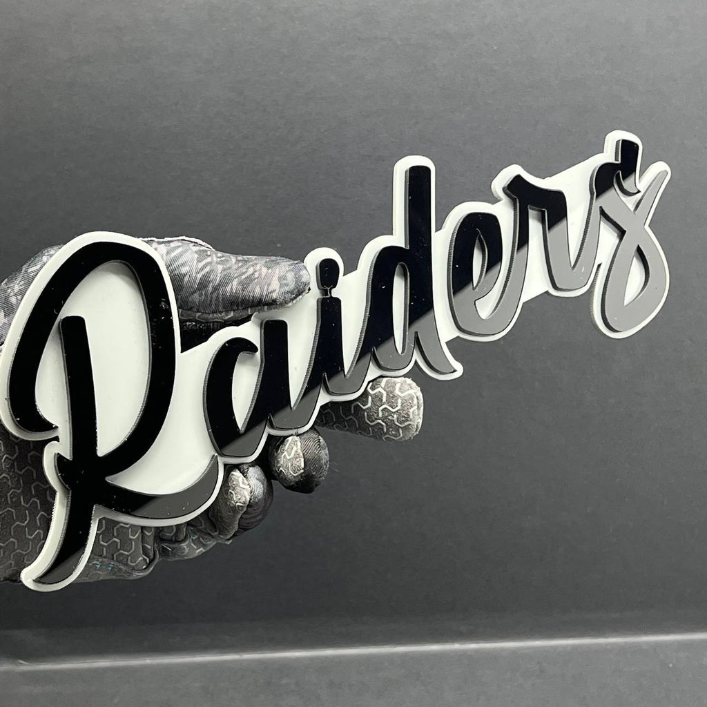1PC Raiders Emblem – 3D Multicolor Acrylic Car Fender & Tailgate Badge