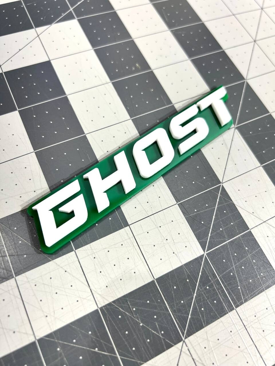 2pcs GHOST Emblem Car Side Fender Grill Trunk Badge Sticker Decal