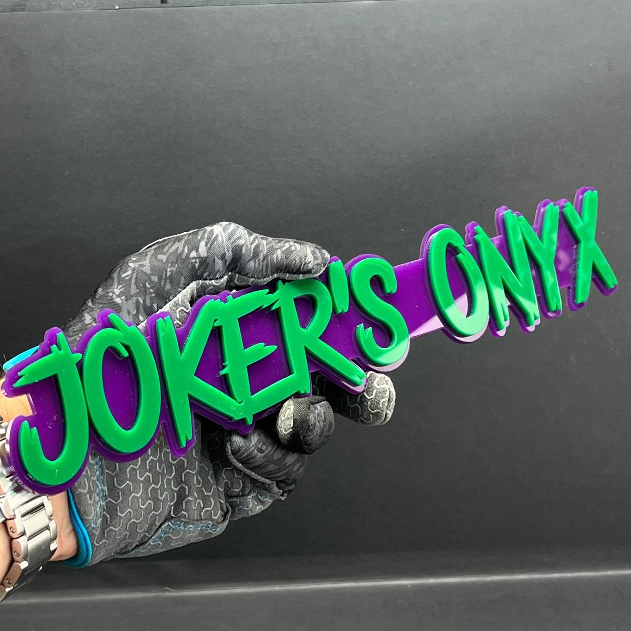 1PC JOKER'S ONYX Emblem – 3D Custom Acrylic Car Fender & Trunk Badge Decal