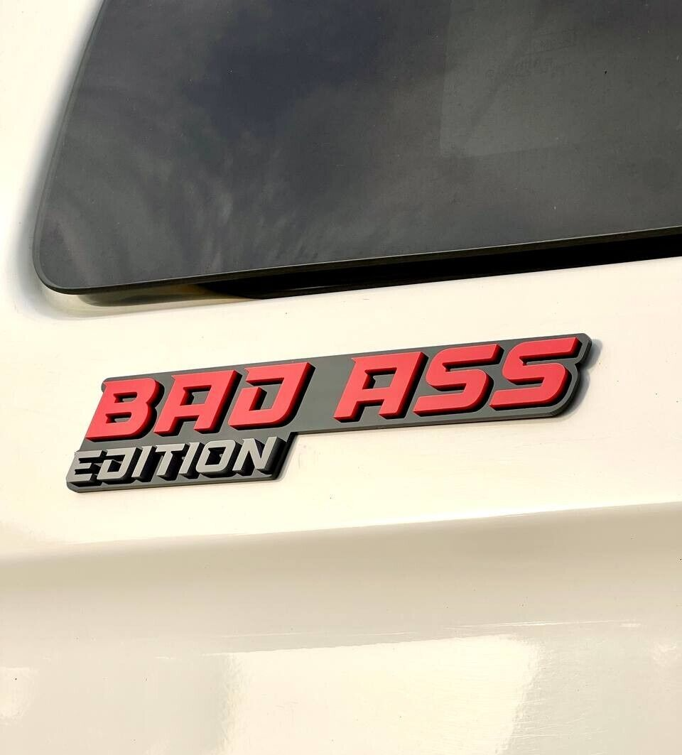 New Bad Ass Edition Emblem Car Badges Badass 3D Sticker Decal Black Red (1pc)