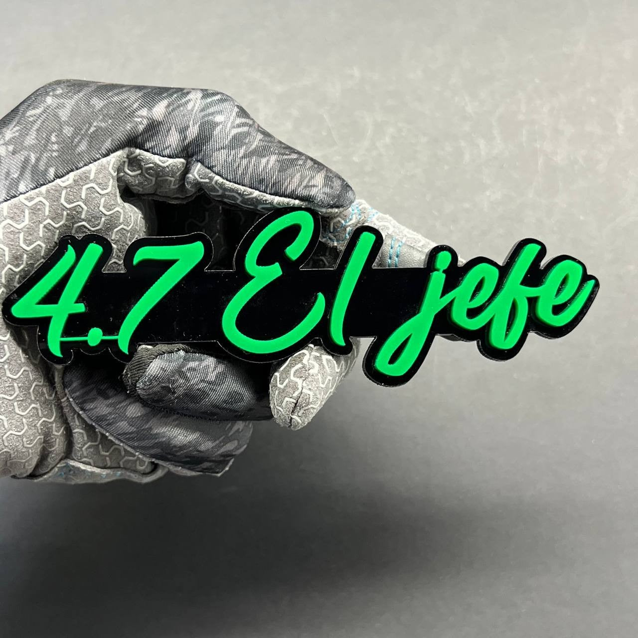 1PC 4.7 El Jefe Emblem – Custom 3D Multicolor Acrylic Car Fender Tailgate Badge
