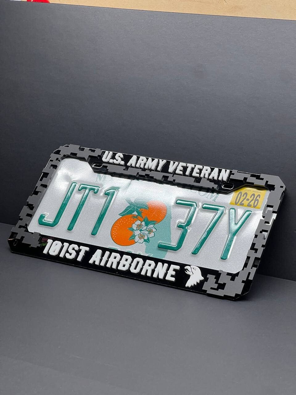 Veteran U.S. Army CUSTOM Black License Plate Frame Cover, Frame, car frame
